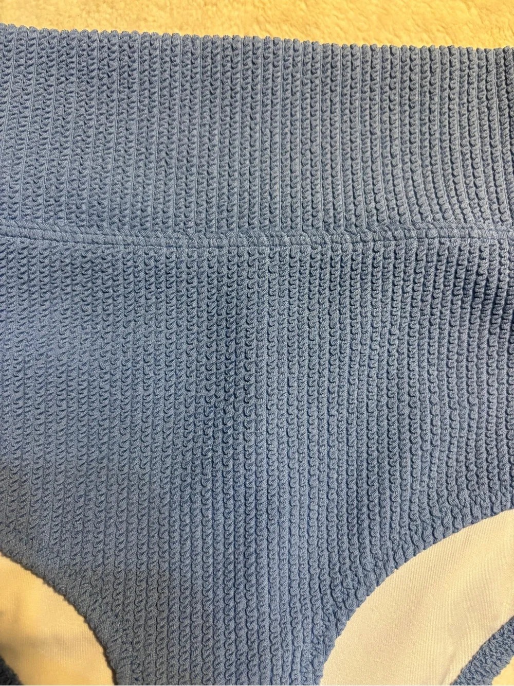 New PINK Victorias Secret Bikini Bottom Small Blue Crinkle Texture Cheeky Shorty